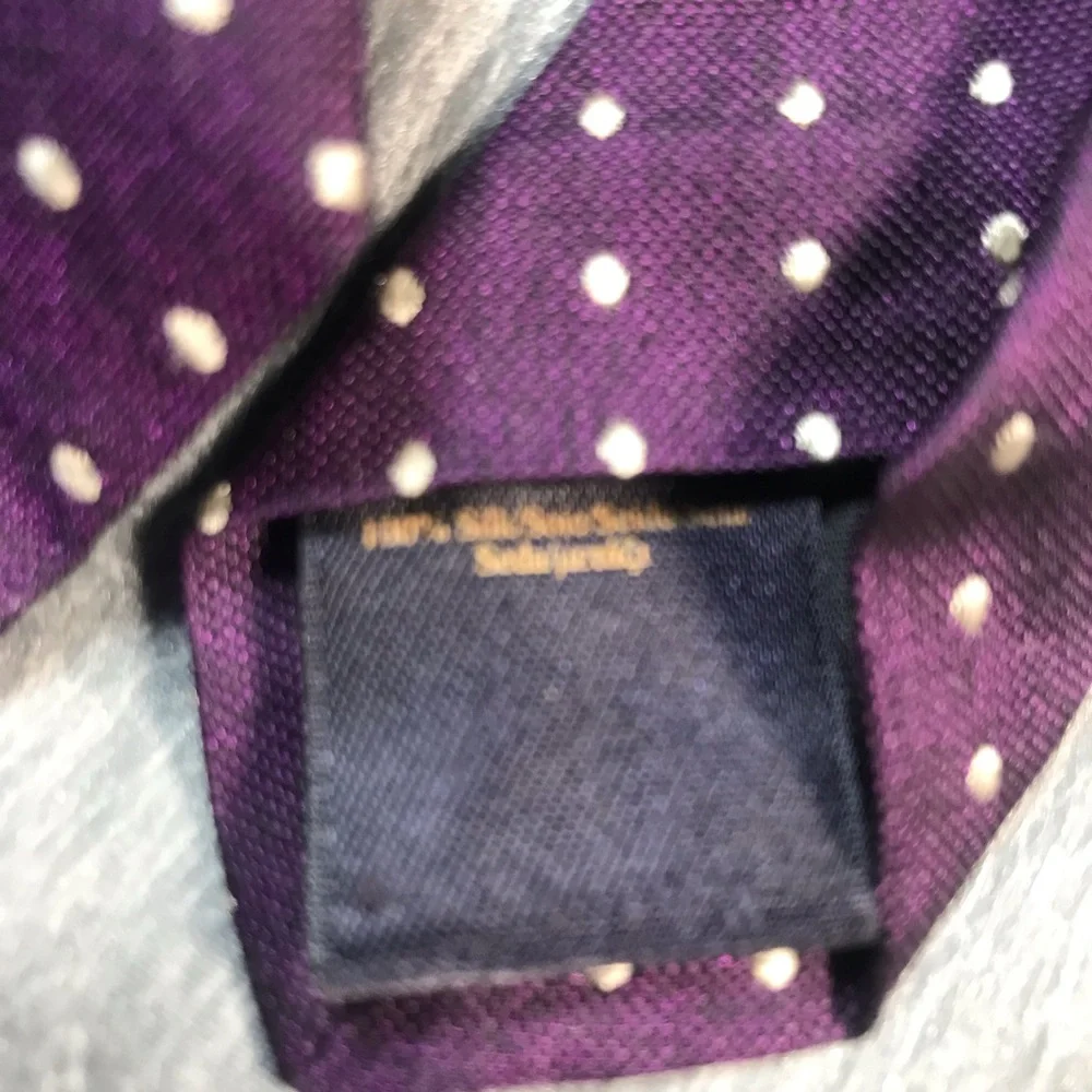 Brooks Brothers Purple Tie with White Polka Dots